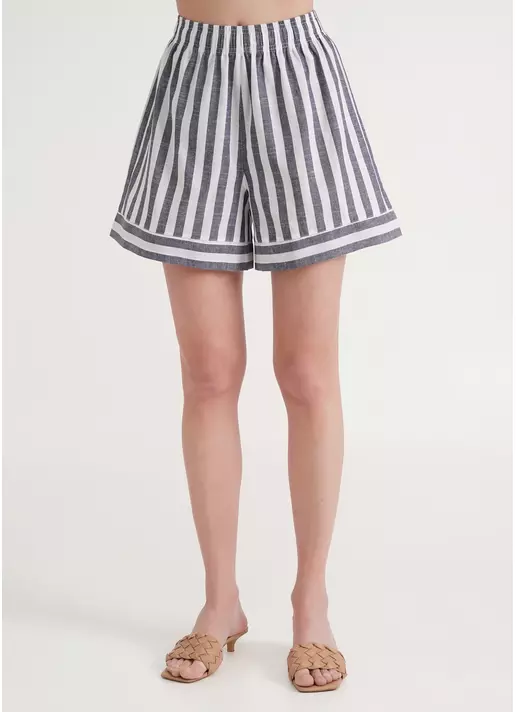 Лляні шорти у смужку CRUISE 4214/220 white/blue stripe (білий/синій)