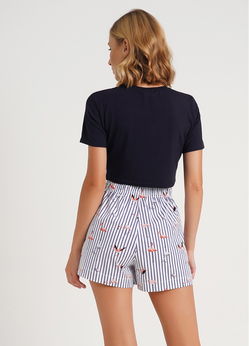 Шорти в смужку з фламінго FLAMINGO 4212/010 dark blue stripe (синій)