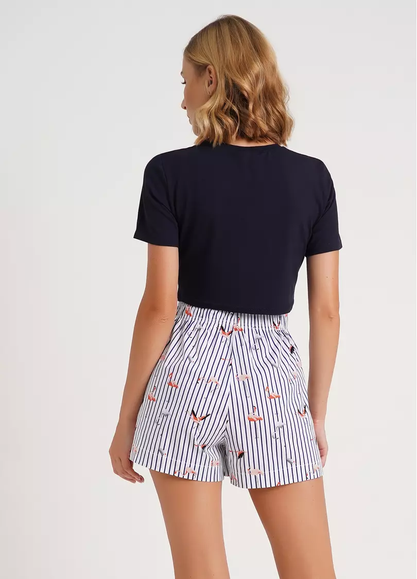 Шорти в смужку з фламінго FLAMINGO 4212/010 dark blue stripe (синій)