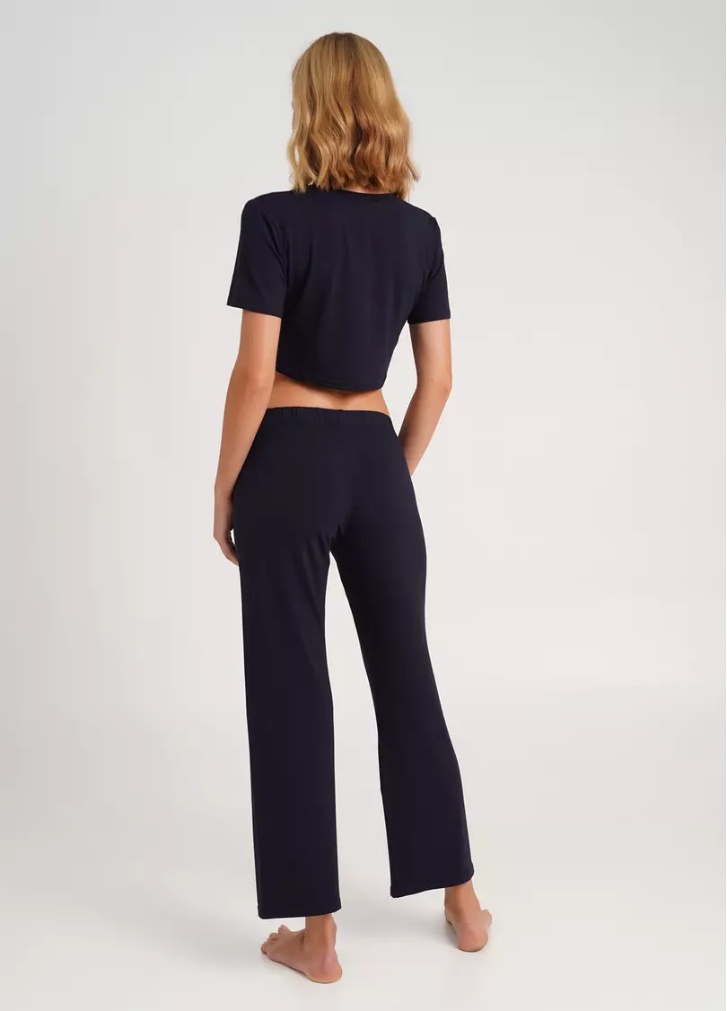 Брюки укороченные из вискозы FLAMINGO 4307/030 dark blue (синий)