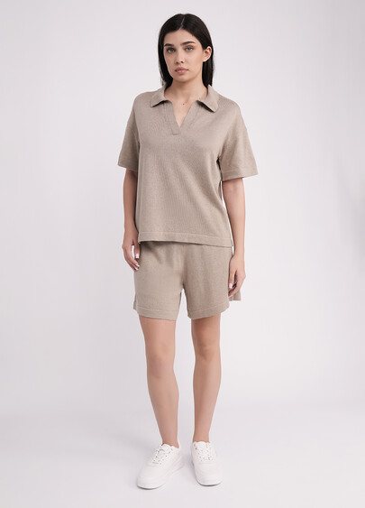 Шорты из вязаного трикотажа FREYJA CTN 4218/230 light brown (коричневый)