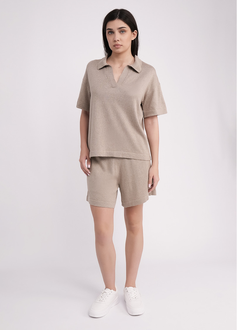 Шорты из вязаного трикотажа FREYJA CTN 4218/230 light brown (коричневый)