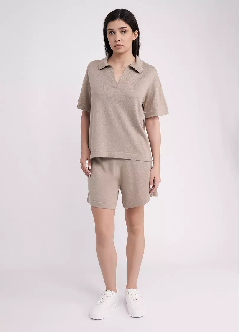 Шорты из вязаного трикотажа FREYJA CTN 4218/230 light brown (коричневый)