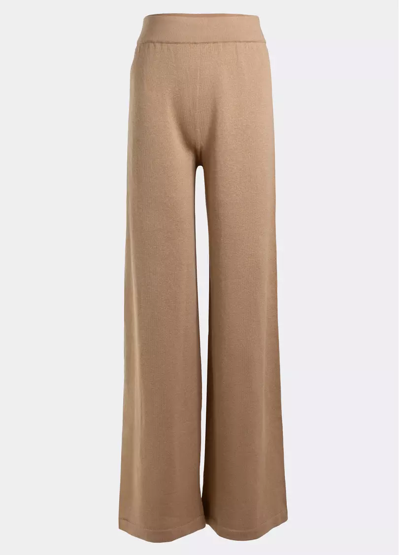 Прямі штани з в'язаного трикотажу FREYJA CTN 4327/230 (бежевий)