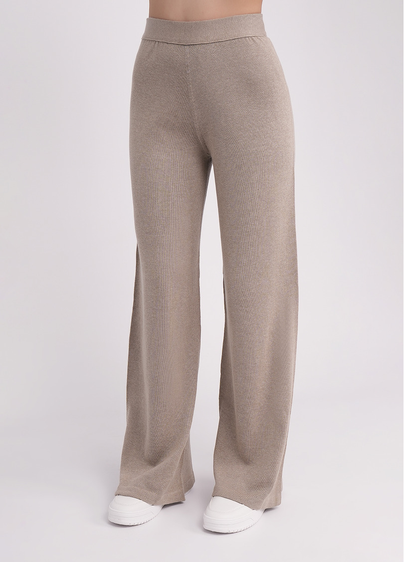 Прямі штани з в'язаного трикотажу FREYJA CTN 4327/230 light brown (коричневий)