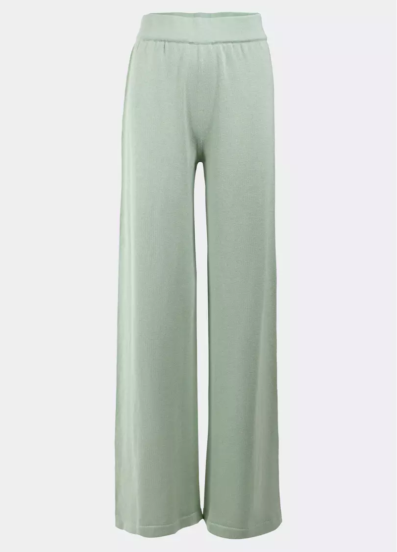 Прямі штани з в'язаного трикотажу FREYJA CTN 4327/230 (зелений)