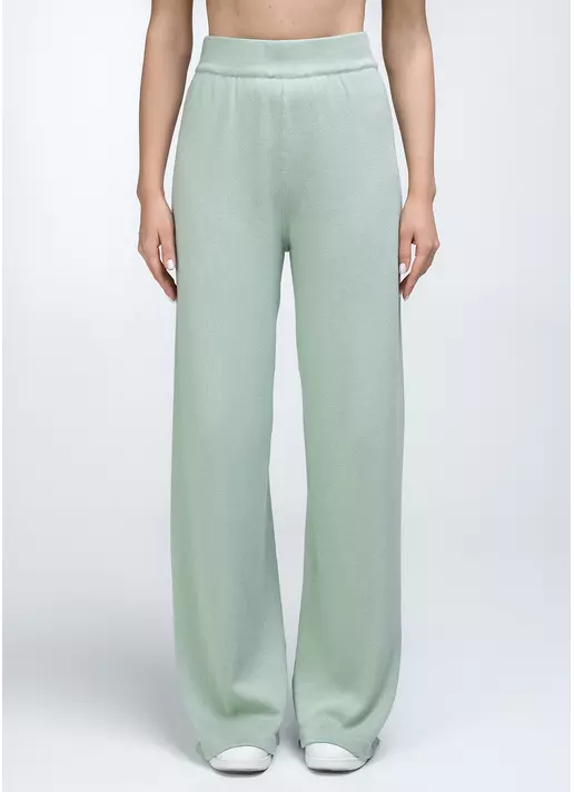 Прямые штаны из вязаного трикотажа FREYJA CTN 4327/230 (зеленый)