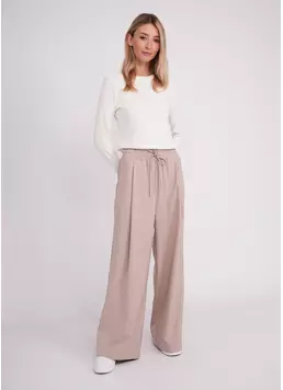 Штани-палаццо з високим вмістом віскози GRACEFUL TAILORING 4331/200 beige/stripe (бежевий)