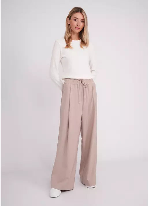 Брюки-палаццо с высоким содержанием вискозы GRACEFUL TAILORING 4331/200 beige/stripe (бежевый)