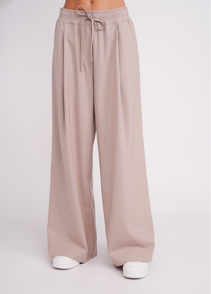 Штани-палаццо з високим вмістом віскози GRACEFUL TAILORING 4331/200 beige/stripe (бежевий)