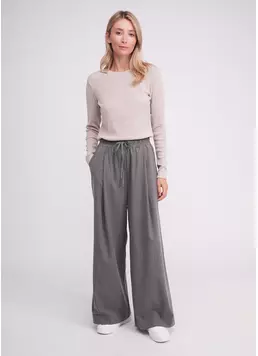 Штани-палаццо з високим вмістом віскози GRACEFUL TAILORING 4331/200 dark grey/stripe (сірий)