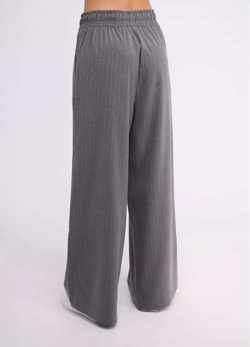 Штани-палаццо з високим вмістом віскози GRACEFUL TAILORING 4331/200 dark grey/stripe (сірий)