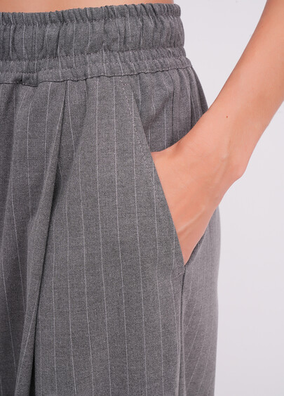 Брюки-палаццо с высоким содержанием вискозы GRACEFUL TAILORING 4331/200 dark grey/stripe (серый)