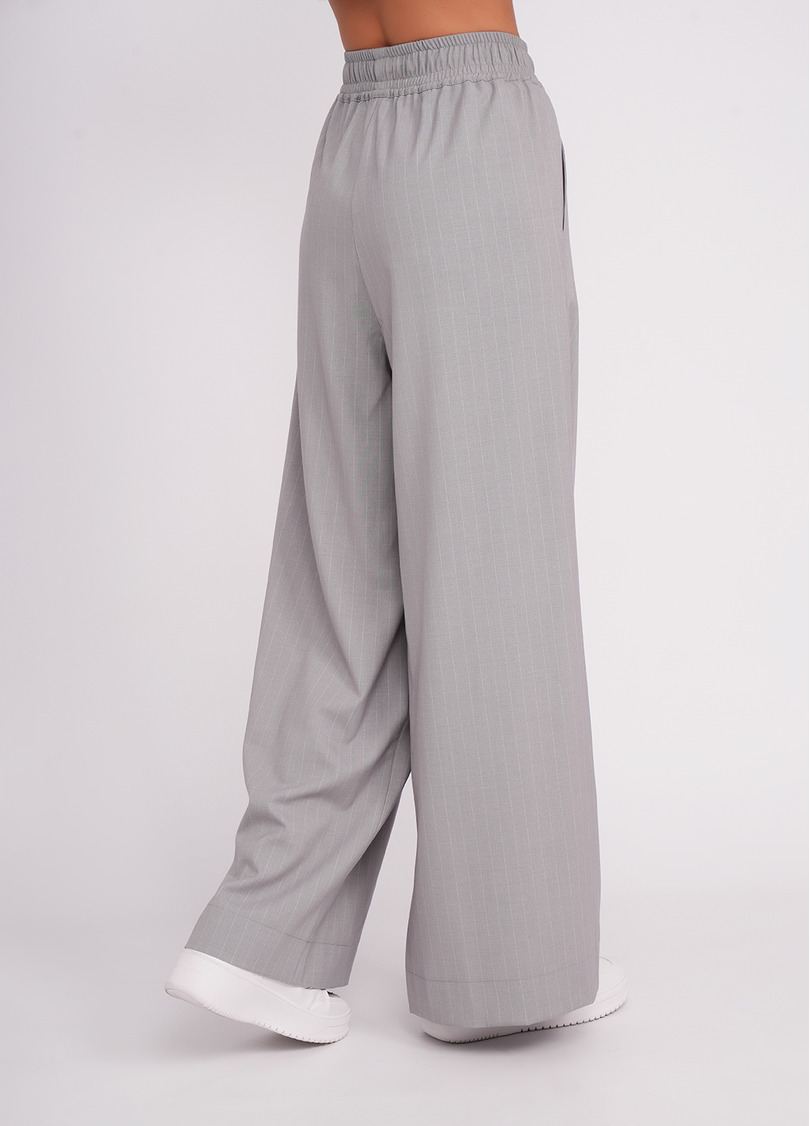 Штани-палаццо з високим вмістом віскози GRACEFUL TAILORING 4331/200 light grey/stripe (сірий)