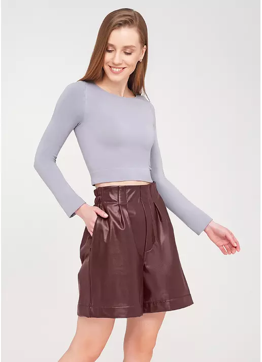 Шорти зі штучної шкіри LEATHER LEGS 4206/090 bordo (бордовий)