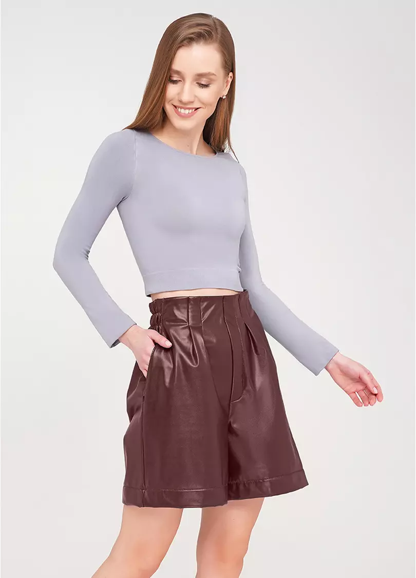 Шорты из искусственной кожи LEATHER LEGS 4206/090 bordo (бордовый)