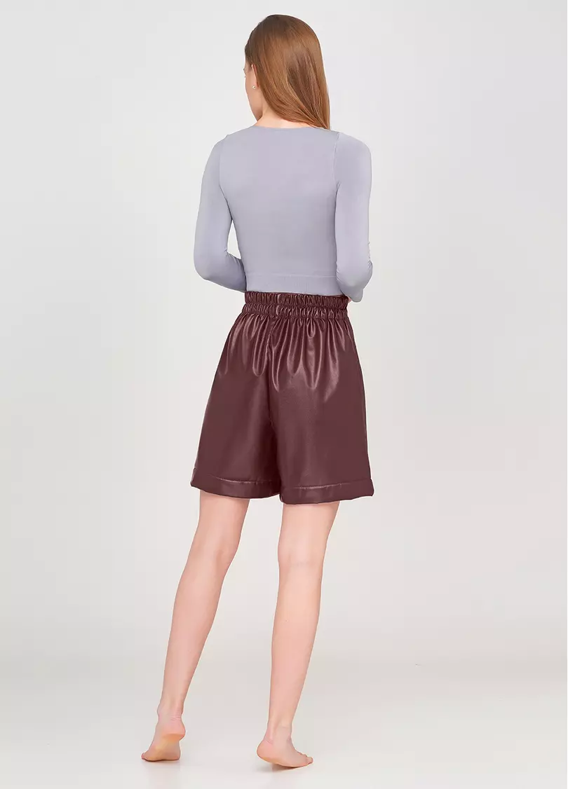 Шорты из искусственной кожи LEATHER LEGS 4206/090 bordo (бордовый)
