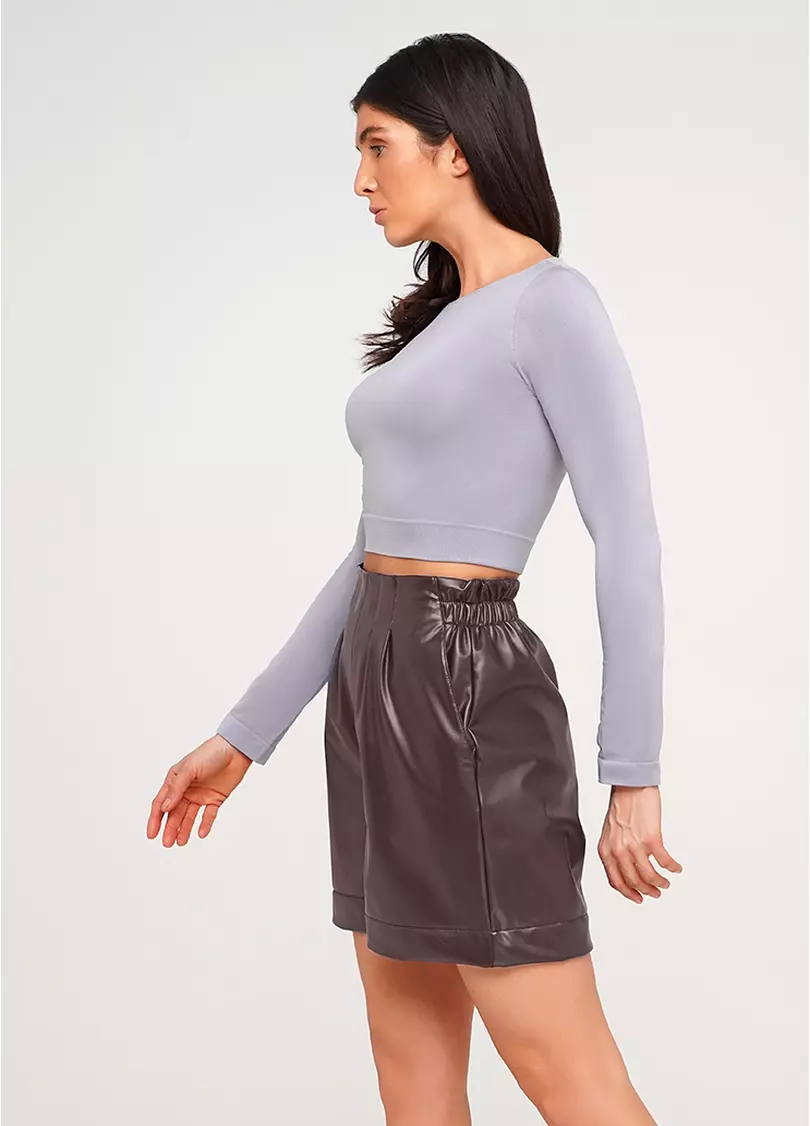 Шорти зі штучної шкіри LEATHER LEGS 4206/090 coffe (коричневий)