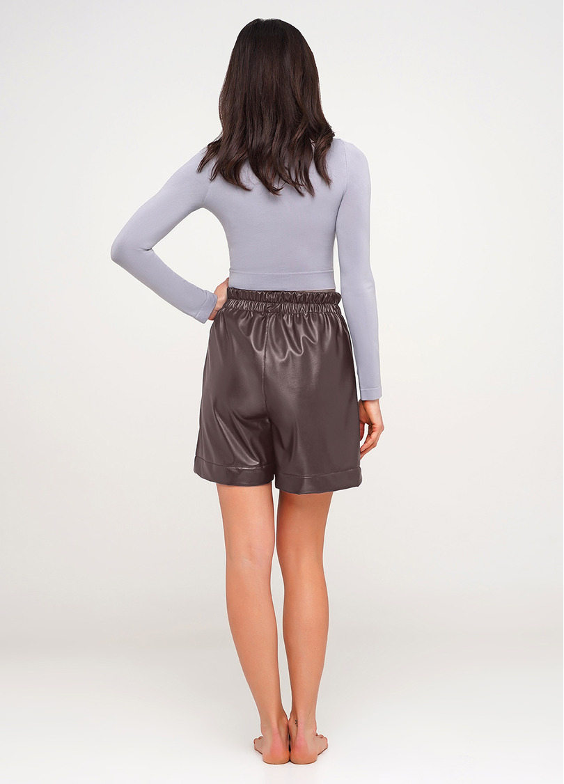 Шорти зі штучної шкіри LEATHER LEGS 4206/090 coffe (коричневий)