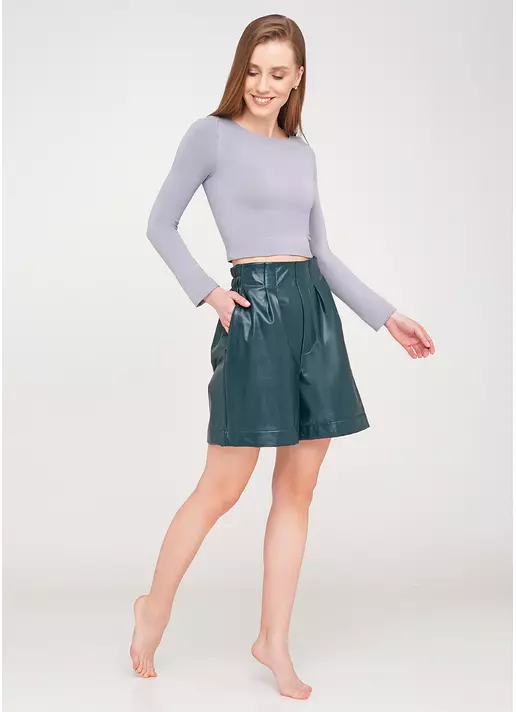 Шорты из искусственной кожи LEATHER LEGS 4206/090 (зеленый) Шорты из искусственной кожи LEATHER LEGS 4206/090 (зеленый)