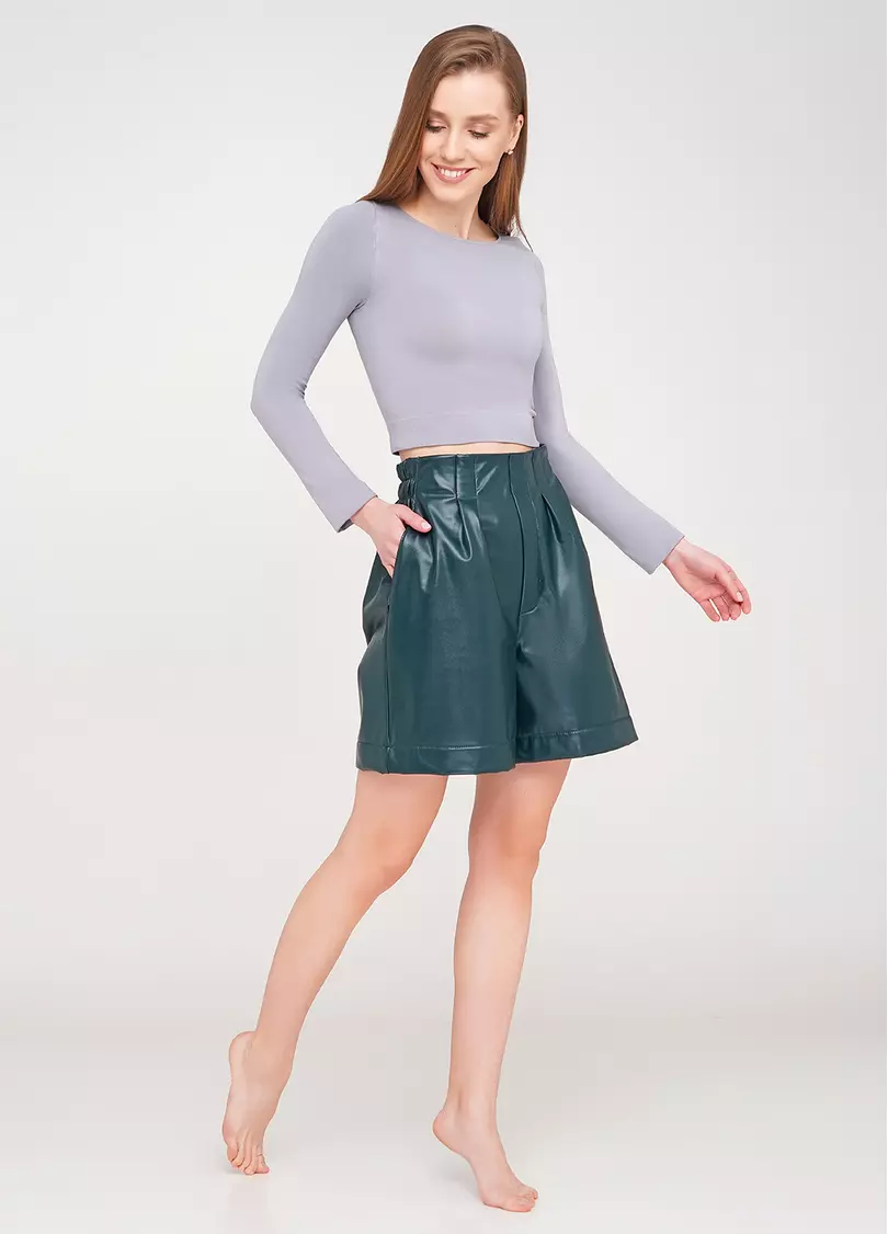 Шорти зі штучної шкіри LEATHER LEGS 4206/090 (зелений)