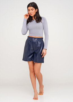 Шорты из искусственной кожи LEATHER LEGS 4206/090 (синий)