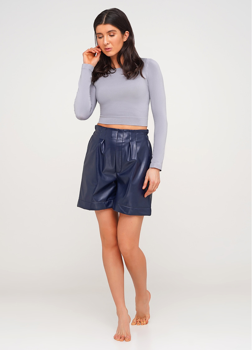 Шорты из искусственной кожи LEATHER LEGS 4206/090 (синий)