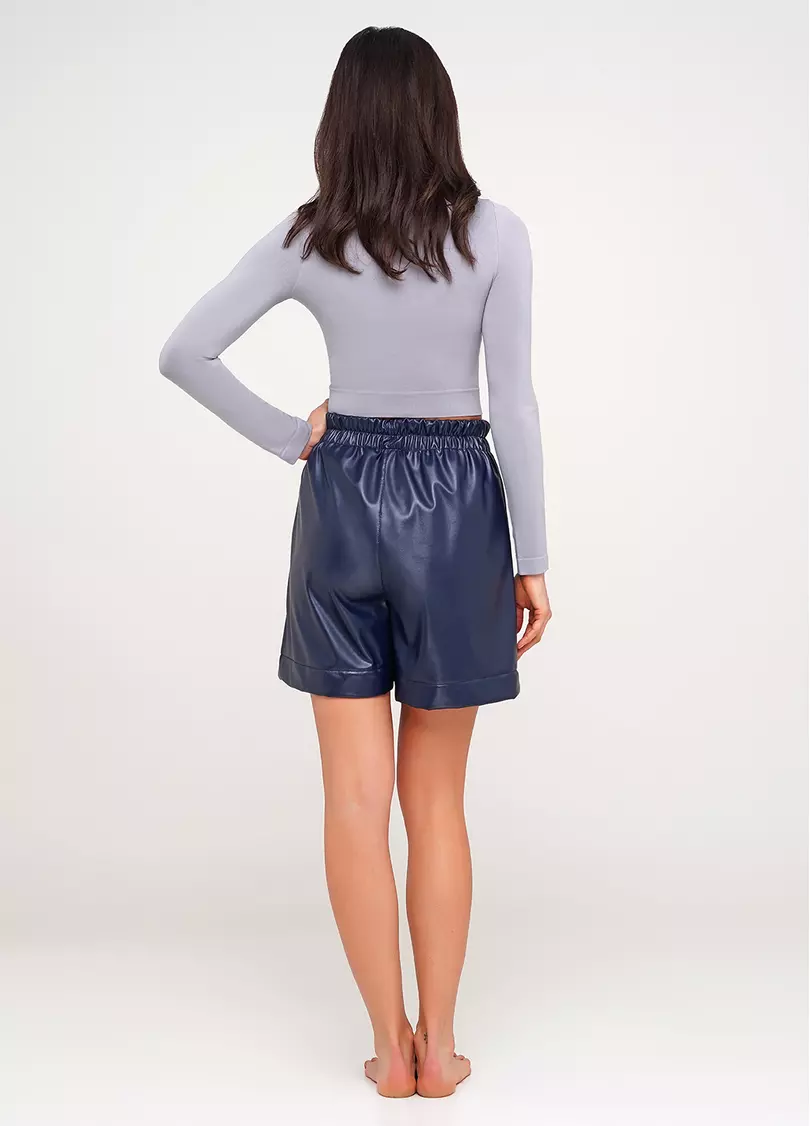 Шорты из искусственной кожи LEATHER LEGS 4206/090 (синий)