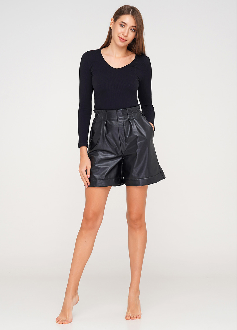 Шорти зі штучної шкіри LEATHER LEGS 4206/090 black (чорний)