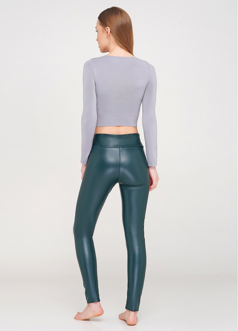 Женские леггинсы из эко-кожи LEATHER LEGS 4310/090 (зеленый)