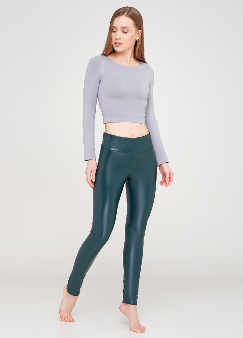 Женские леггинсы из эко-кожи LEATHER LEGS 4310/090 (зеленый)