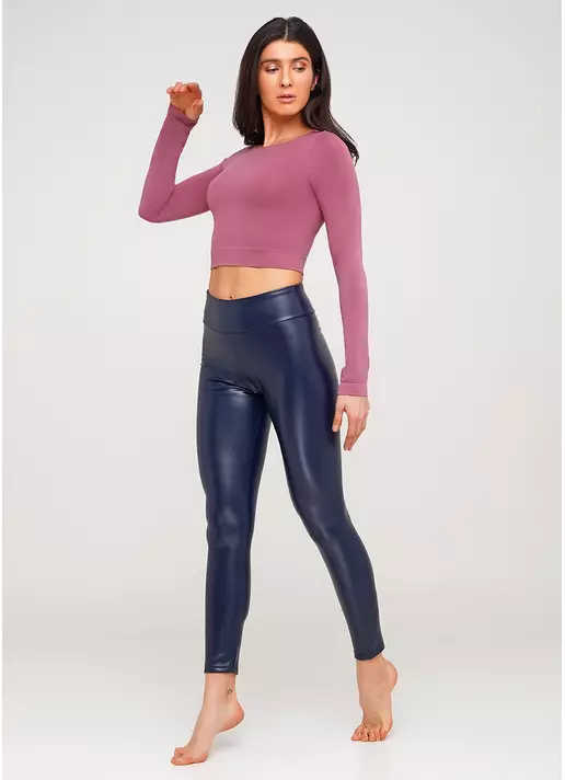 Женские леггинсы из эко-кожи LEATHER LEGS 4310/090 (синий)