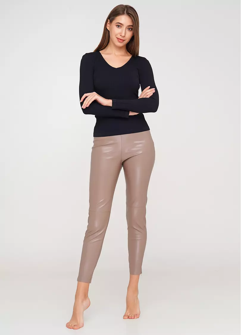 Леггинсы из искусственной кожи LEGGY STRONG 4309/090 (светло-коричневый)