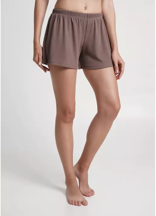 Короткие шорты в рубчик RIB 4209/010 beige (коричневый)