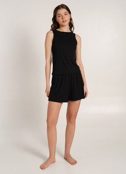 Короткие шорты в рубчик RIB 4209/010 black (черный)