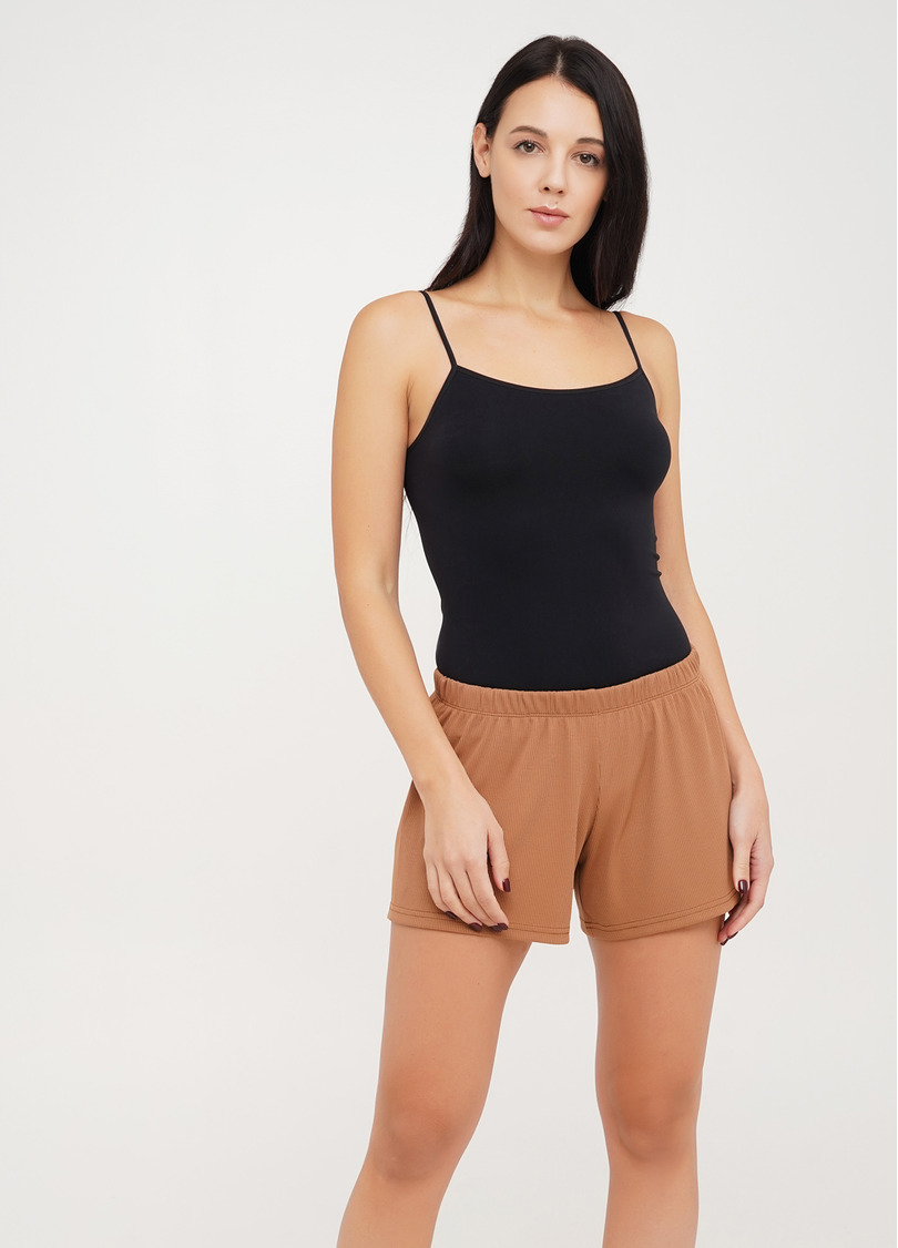 Короткие шорты в рубчик RIB 4209/010 camel (бежевый)