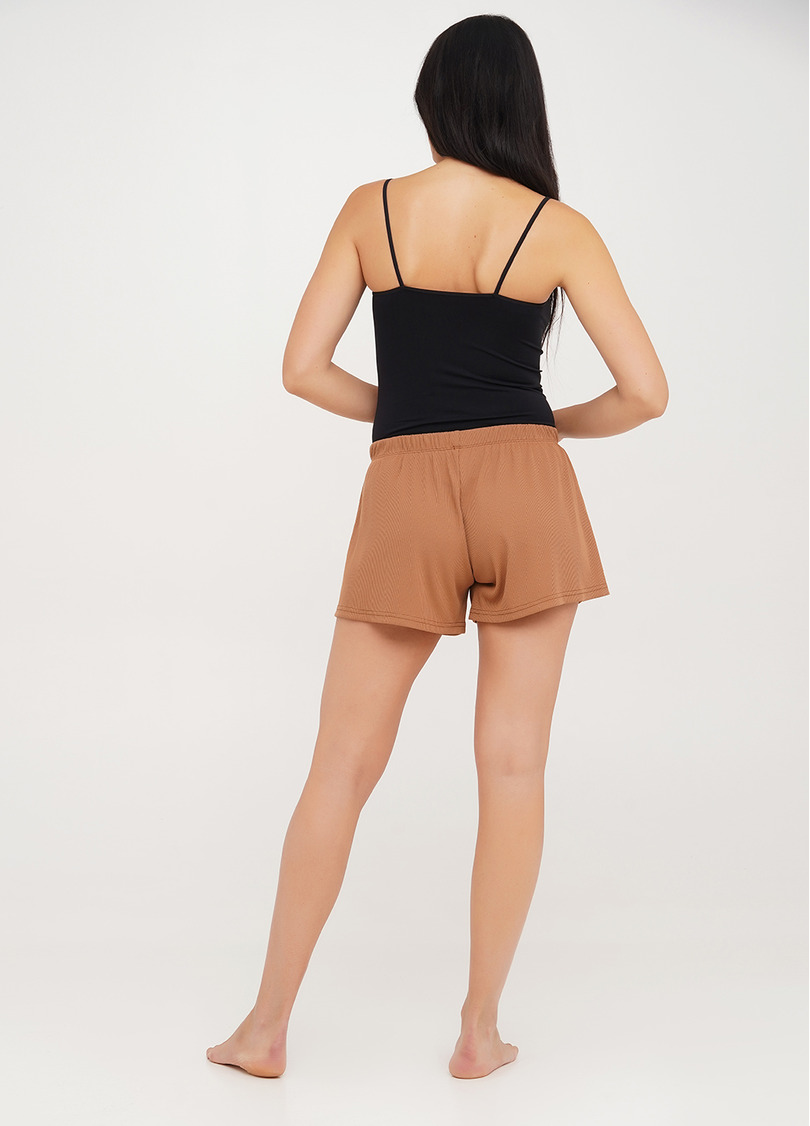 Короткие шорты в рубчик RIB 4209/010 camel (бежевый)
