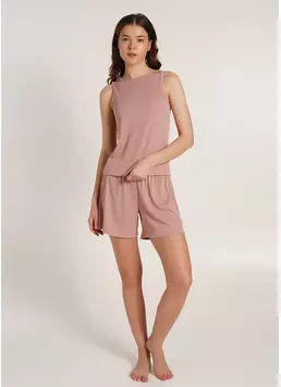 Короткі шорти в рубчик RIB 4209/010 dusty rose (рожевий)