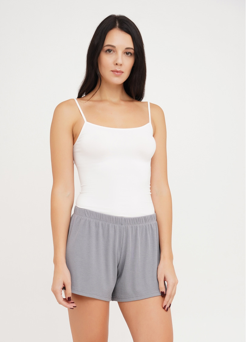 Короткие шорты в рубчик RIB 4209/010 grey (серый)