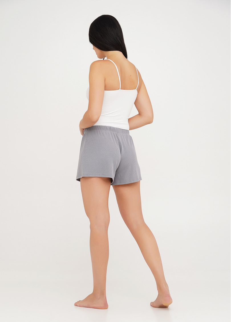 Короткие шорты в рубчик RIB 4209/010 grey (серый)