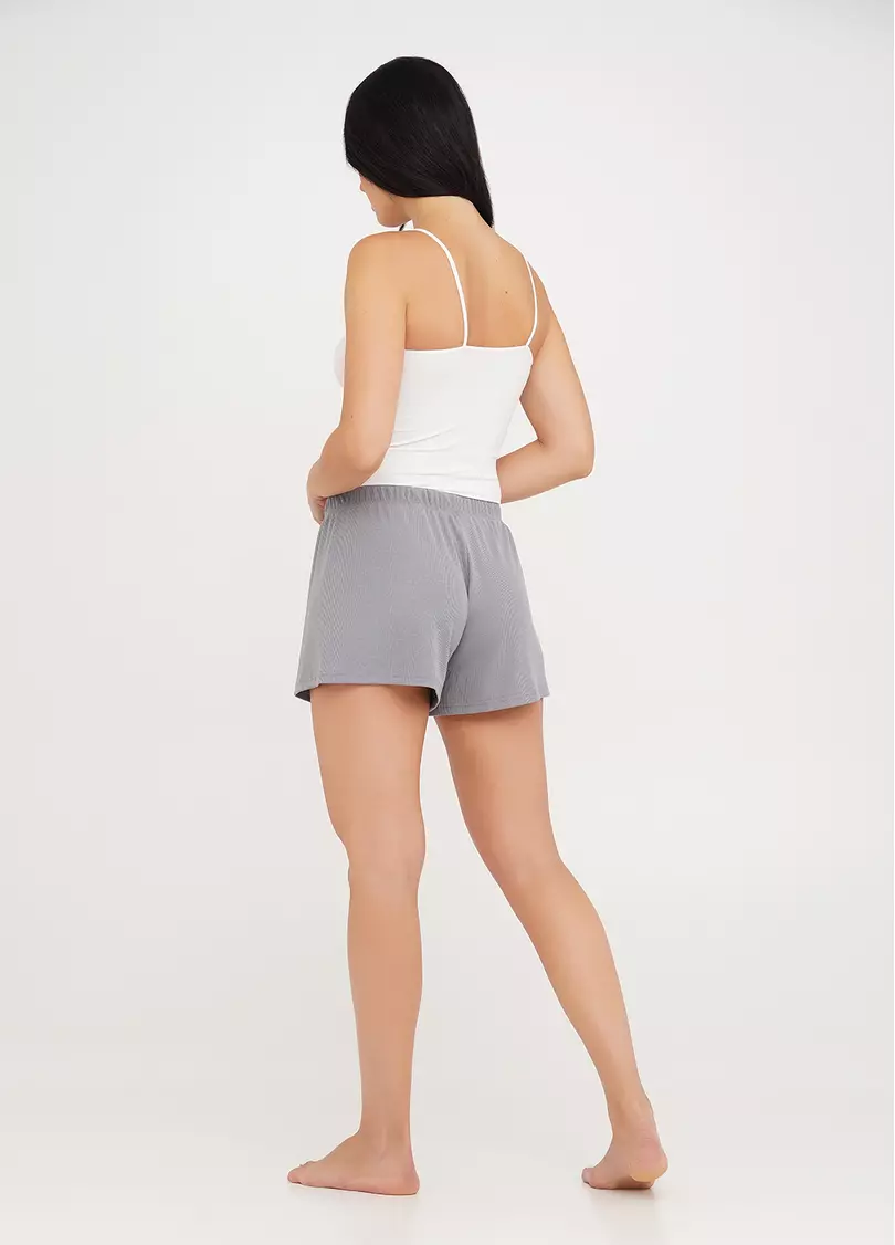 Короткие шорты в рубчик RIB 4209/010 grey (серый)