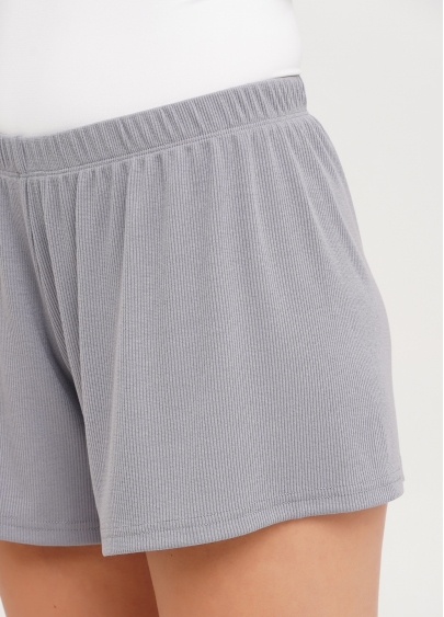 Короткие шорты в рубчик RIB 4209/010 grey (серый)