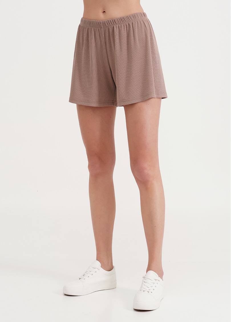 Короткі шорти в рубчик RIB 4209/010 light beige (бежевий)
