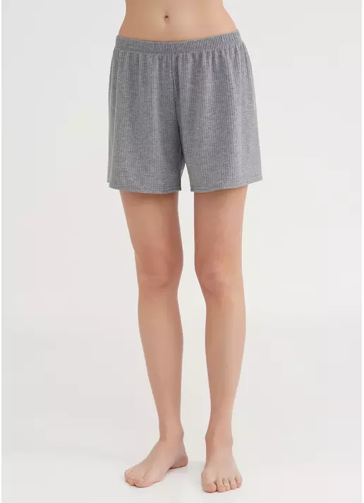 Короткі шорти в рубчик RIB 4209/010 light grey (сірий)