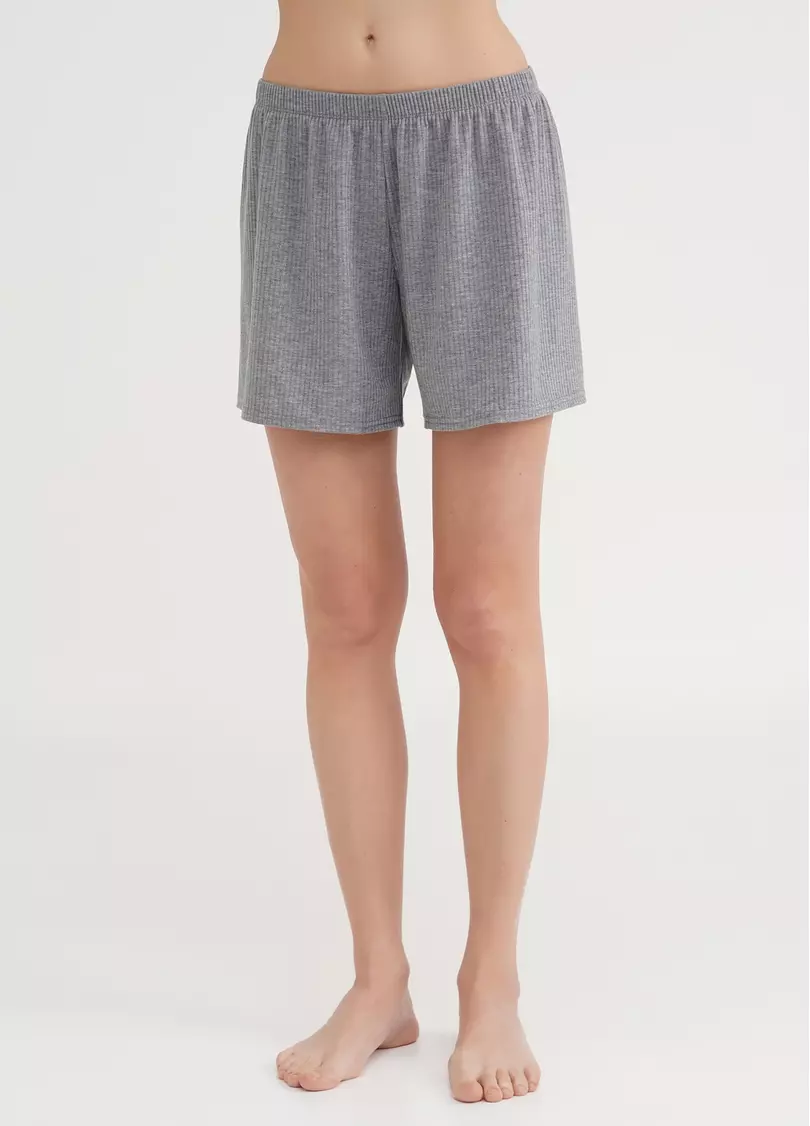 Короткі шорти в рубчик RIB 4209/010 light grey (сірий)