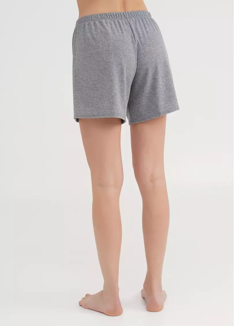 Короткі шорти в рубчик RIB 4209/010 light grey (сірий)