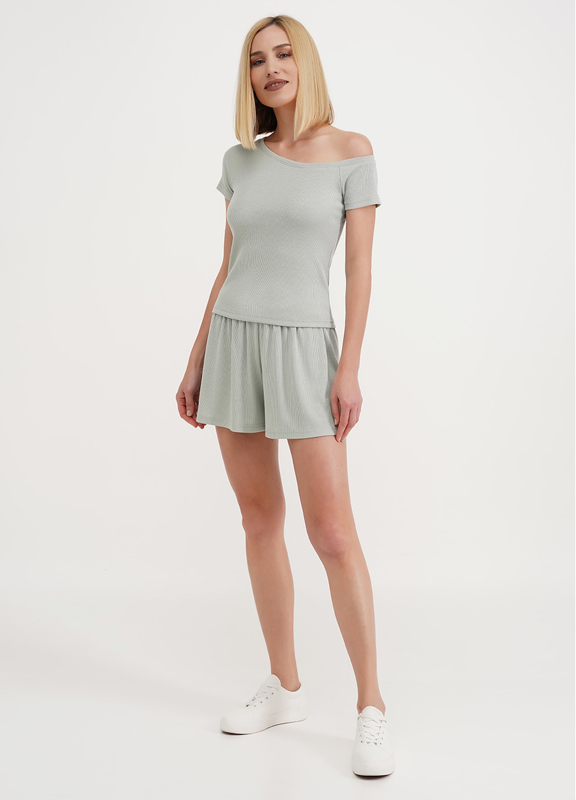 Короткі шорти в рубчик RIB 4209/010 mint (зелений)