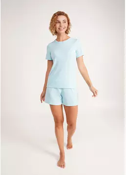 Короткі шорти в рубчик RIB 4209/010 sky blue (блакитний)