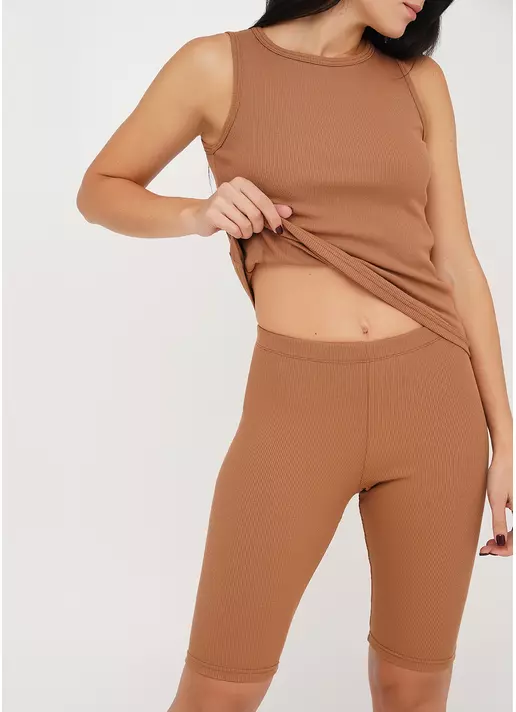 Велосипедные шорты в рубчик RIB 4210/010 camel (бежевый)
