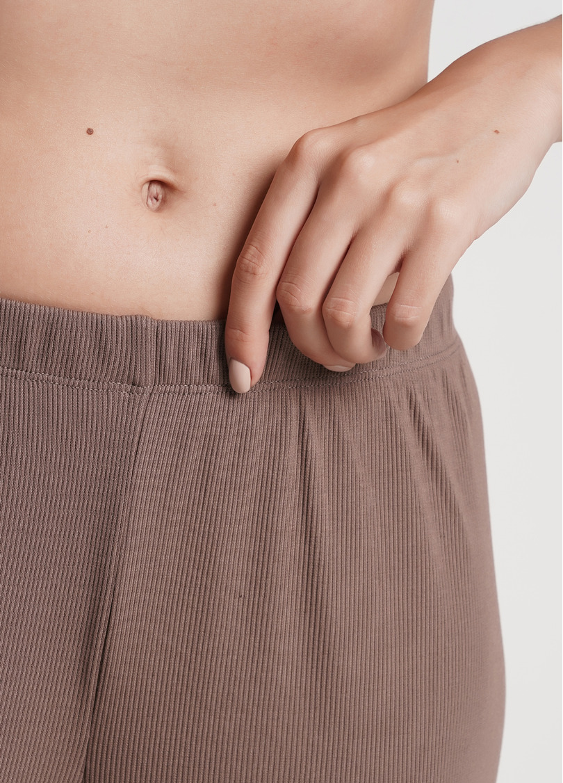 Длинные штаны из хлопка в рубчик RIB 4307/010 beige (коричневый)